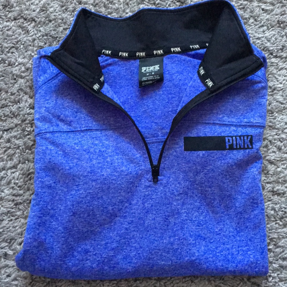 VS PINK Blue quarter zip